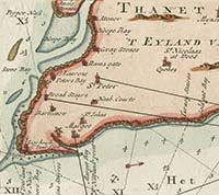 Sea chart Thanet van Keulen 1680s detail| Margate History